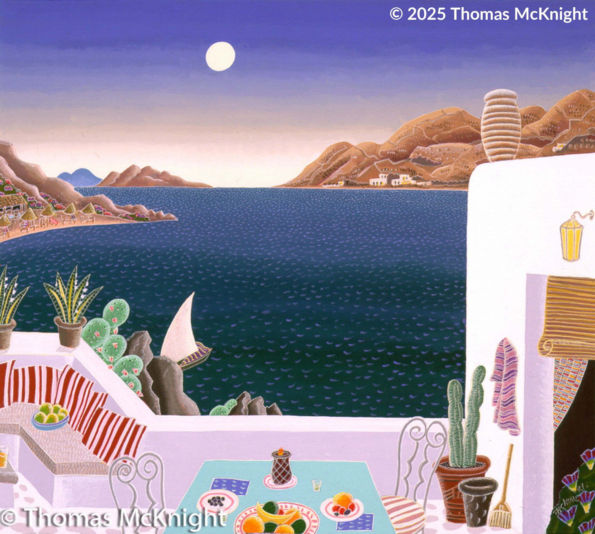 Aegean Terrace Casein on Paper casein on paper