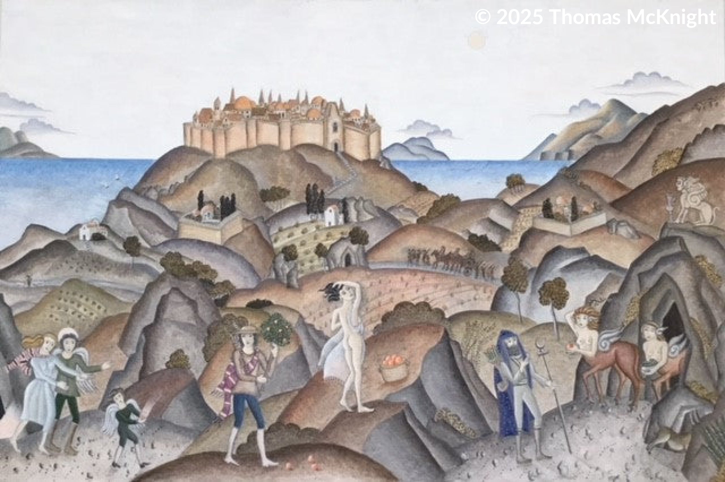 Ancient Hillside City acrylic on canvas