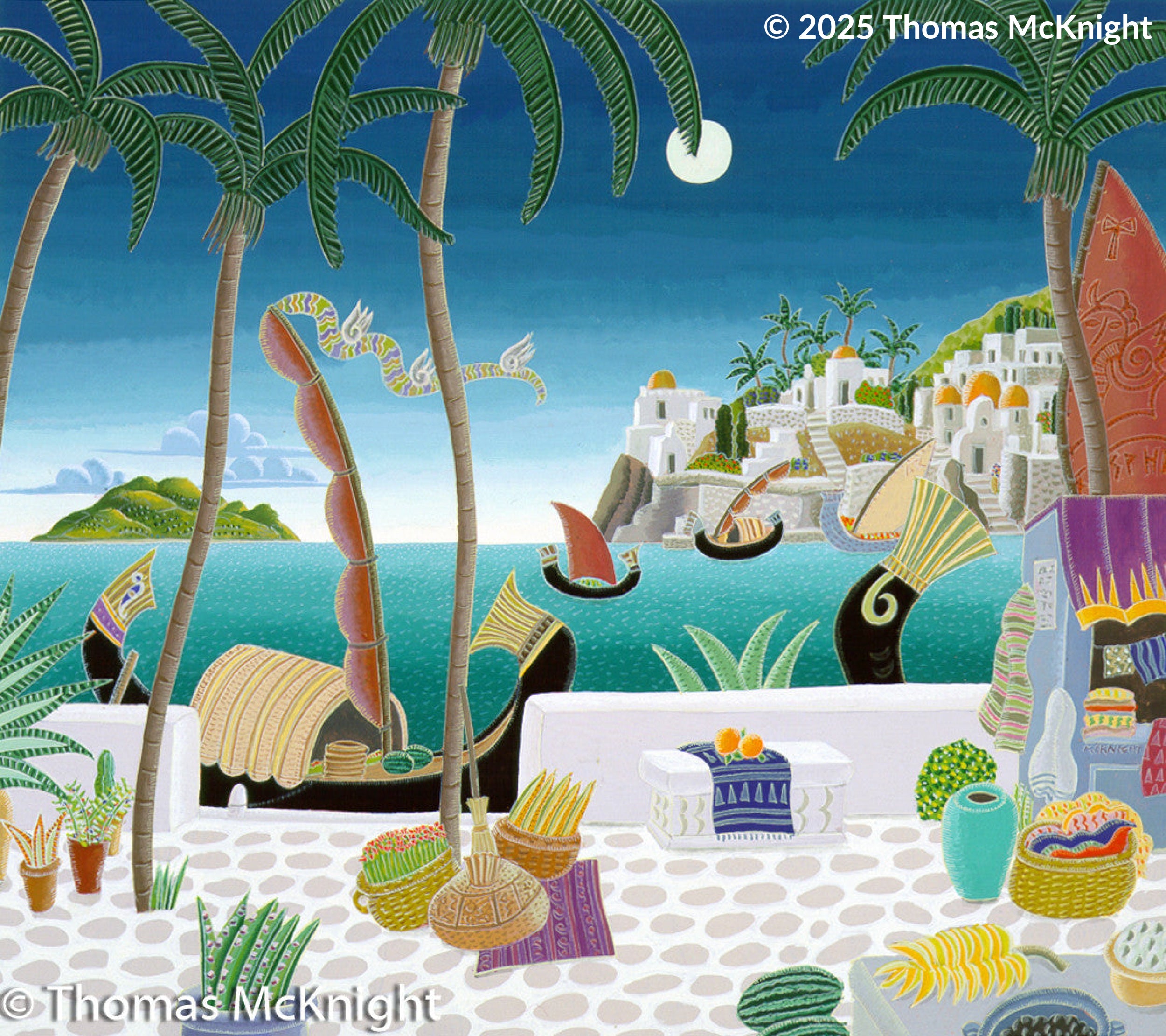 Atlantis: Ancient Harbor Casein on Paper casein on paper