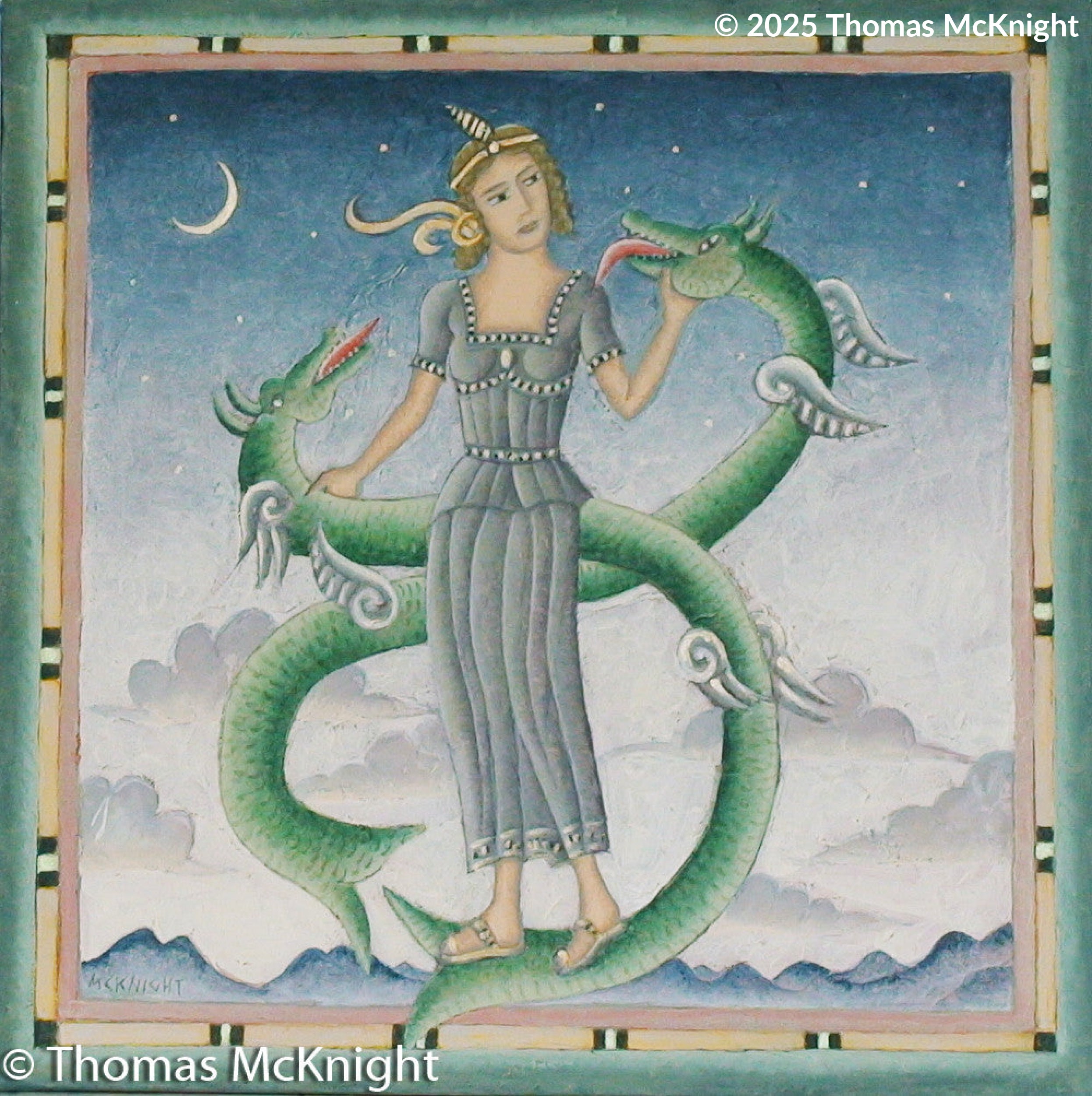 Cadaceus Acrylic on Canvas acrylic on canvas