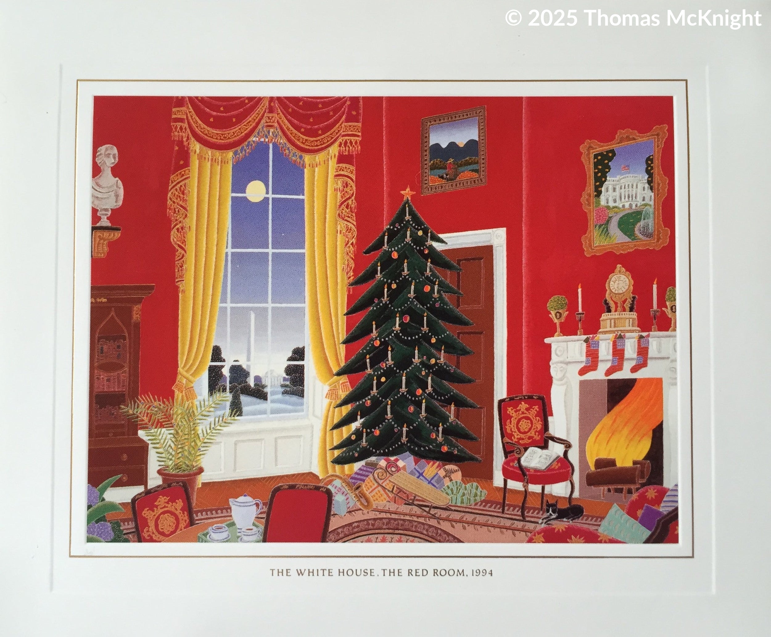 Christmas Card - Official White House Christmas Card for 1994 The Red Room Christmas Card