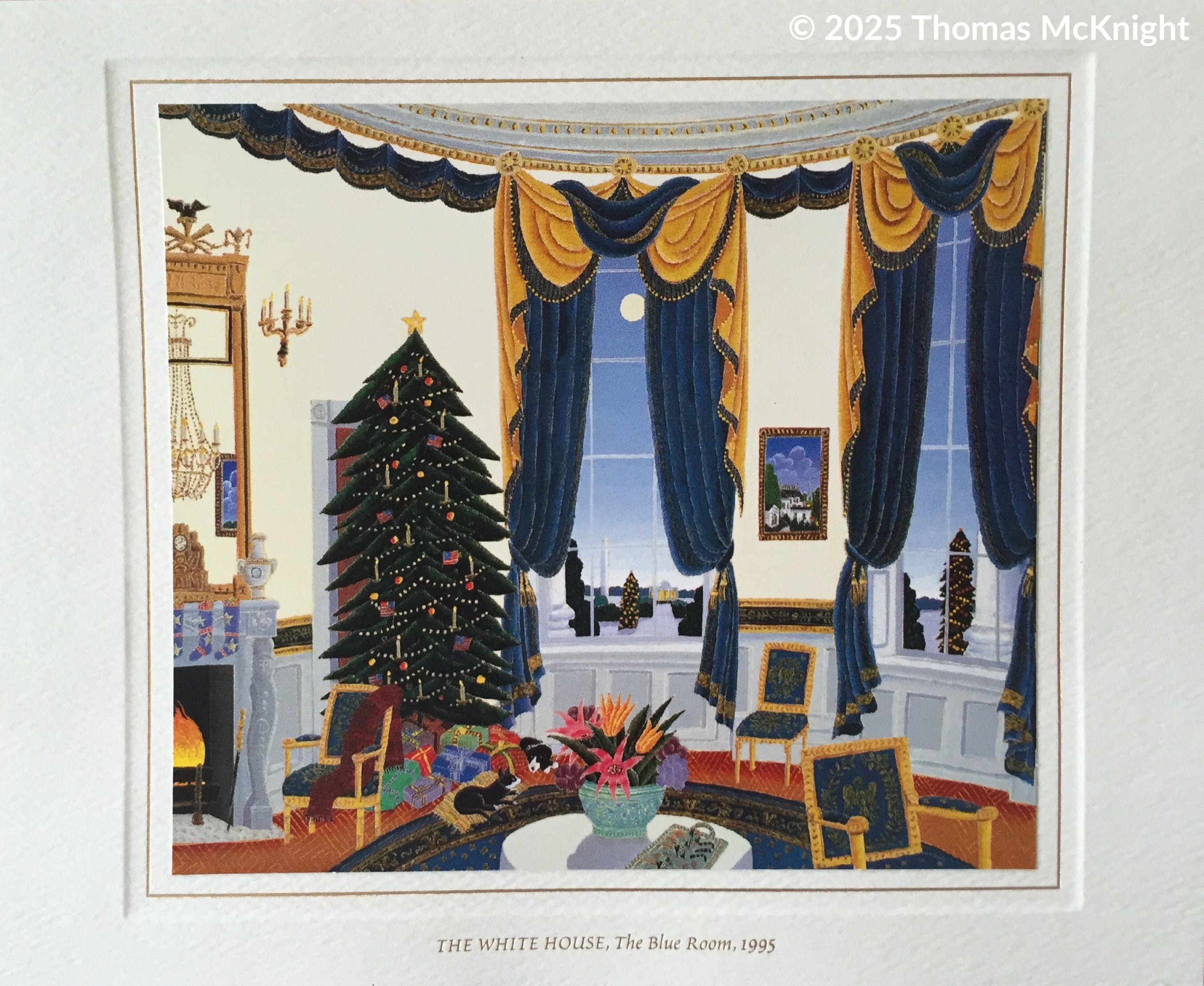 Christmas Card - Official White House Christmas Card for 1995 The Blue Room Christmas Card