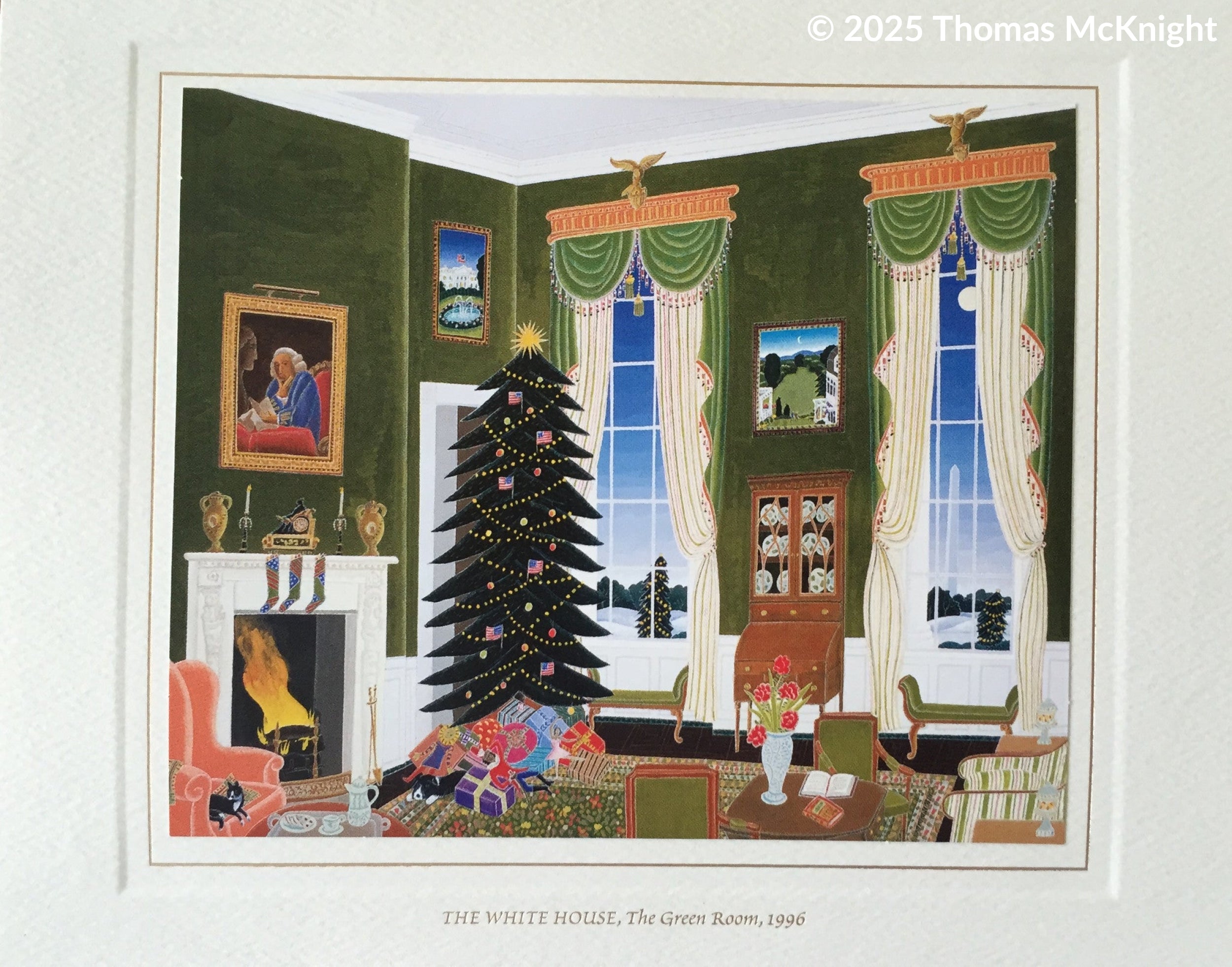 Christmas Card - Official White House Christmas Card for 1996 The Green Room Christmas Card